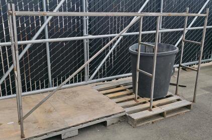 Galvanized Scaffolding Frame 94.25"x14.25" With 35 Steel Rebar Rods & Plastic Tub