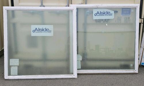 Alside Vinyl Fixed Picture Windows, Double Pane Insulated Glass, 48"x48" White, Set Of 2