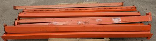 8 Heavy Duty Pallet Rack Step Beams, Ranging From 94" To 96", Orange, Steel, Warehouse Storage