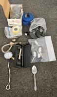 Mixed Hardware And Electronics: 24.5"x10.75" Wooden Box, Coleman Single Mantle Lantern, Sunpak High Speed Card Reader (Confirmed Functional), And More - 12
