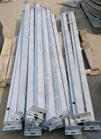 Galvanized Steel Support Posts, 94" Length, 3"x3", 13 Count, Mounting Plates, Hot-Dip Finish