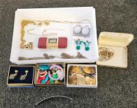 Assorted Fine Jewelry With Chains, Glass Earrings, Assorted Cookbooks And Human Body Textbooks, Wicker Festive Basket, And More - 2