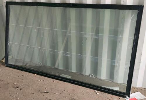 Large Black Aluminum Fixed Window, Dual-Pane Insulated Glass, 89"x44"