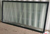 Large Black Aluminum Fixed Window, Dual-Pane Insulated Glass, 89"x44"