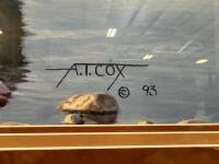 Framed Art Collection: A.T. Cox Landscape Print, Architectural Drawing, Photograph, Oval Mirror - 5