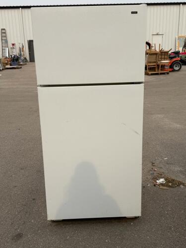 Hotpoint CTX14AYBNRWW 14 cu. ft. Top-Freezer Refrigerator, White, 2 Doors, Optional Ice Maker (powers on)