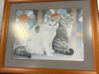 Metal Cat Wall Art, Framed Cat Drawing, Seascape Photograph, Purple Flower Painting, Leon Parsons Swan Print - 3