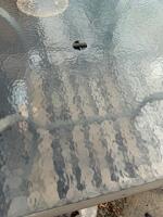 Square Outdoor Glass Patio Table With Umbrella Hole, 48" x 48" x 30" - 3