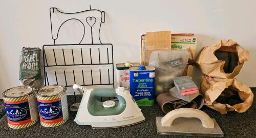 Woodworking & Refinishing Supplies: Epifanes Varnish, Klean-Strip Turpentine, Rowenta Iron (Tested, Works)