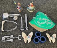 Large Mixed Household Lot: Dolphin Wall Art, Kitchen Utensils, Empower 6lb Ball, Glassware, Decor - 3