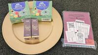 Miscellaneous Household Lot: Wall Art, Electronics, Deodorizers, Supplements, Charger Plates, Puzzle Book - 3