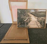Miscellaneous Household Lot: Wall Art, Electronics, Deodorizers, Supplements, Charger Plates, Puzzle Book - 4