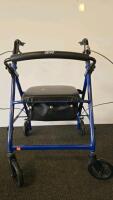Drive 4-Wheel Rollator Walker Blue with Seat & Storage Bag and Folding Manual Wheelchair Black - 2