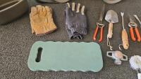 Suncast Rolling Garden Scooter Cart Set w/ Tools, Gloves, Kneeling Pad, Basket &ndash; 11pc Kit - 3
