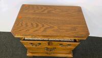 Small 5-Drawer Golden Oak Chest, Dovetail Drawers, Brass Pulls, 24"x12"x24", Traditional Style - 2