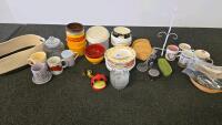 Mixed Lot of Kitchenware &ndash; Plates, Bowls, Mugs, Storage, Utensils, Holder & Basket