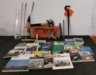 Vintage Zyliss Swiss 4-in-1 Vice w/ Hand Tools and Outdoor & Regional Field Guides Book Lot