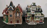 Large 60+ Pc Christmas Village Ceramic Set: Figurines, Buildings, Trees, Victorian Winter Scene - 3