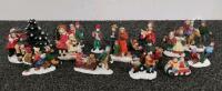 Large 60+ Pc Christmas Village Ceramic Set: Figurines, Buildings, Trees, Victorian Winter Scene - 6