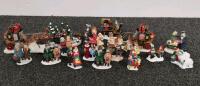 Large 60+ Pc Christmas Village Ceramic Set: Figurines, Buildings, Trees, Victorian Winter Scene - 7