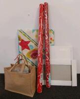 Mixed Lot: Gift Bags, Gift Wrap, Bows, Hand Tools, Hardware, Sunset & Scotts Gardening Books - 10