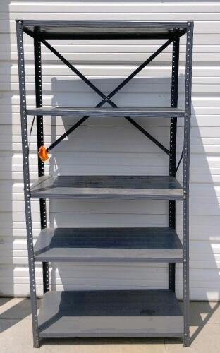 Heavy Duty Industrial Metal Shelving Unit, 5 Adjustable Shelves, 6'x3'x17.5", Gray Steel