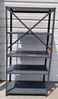 Heavy Duty Industrial Metal Shelving Unit, 5 Adjustable Shelves, 6'x3'x17.5", Gray Steel - 3