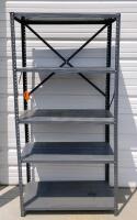Heavy Duty Industrial Metal Shelving Unit, 5 Adjustable Shelves, 6'x3'x17.5", Gray Steel