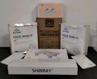 Large Lot SHINRAY Lead Apron, INTCO Face Shields (50), Floating Shelves, Nail Armrest, More