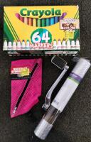 Mixed Lot: Crayola 64 Markers, 3-Drawer Storage, Kids Activity Books, Puzzles, Craft Supplies - 5