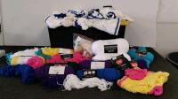 Bulk Lot: 17 Skeins Mainstays & Red Heart 100% Acrylic Yarn, Crochet Projects, Black/Yellow Tote