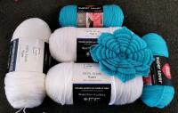 Bulk Lot: 17 Skeins Mainstays & Red Heart 100% Acrylic Yarn, Crochet Projects, Black/Yellow Tote - 2