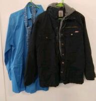 Men's Apparel Lot: Palm Beach Suits, Dickies Jacket, Work Shirts, Travel Bag(most sizes L-XL) (shelf XA) - 11