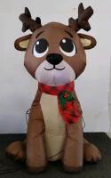 4.75 ft Inflatable Santa Claus, Reindeer, and "Santa Paws" Dog Yard Decoration with LED Lights - 2