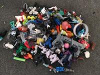 Mixed Lot Dr. Seuss Backpack, Pyrex nesting bowls, Glass Jars & Bowls, RC Cars, Wooden Gate, LEGO/Toy Parts - 2