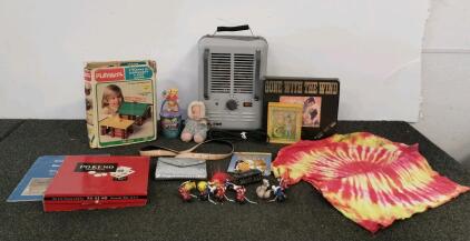 Vintage Playskool Lincoln Logs 685, General Store Edition, Original Box, Partial Set, 1980s, space heater(powers on), gone with the wind collectable VHS, and more (ShelfAX)