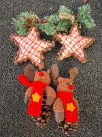 40+ Rustic Christmas Ornaments Lot &ndash; Wood, Fabric, Pinecone, Metal, Cabin & Lodge Holiday Decor - 5