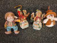 40+ Rustic Christmas Ornaments Lot &ndash; Wood, Fabric, Pinecone, Metal, Cabin & Lodge Holiday Decor - 10