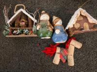 40+ Rustic Christmas Ornaments Lot &ndash; Wood, Fabric, Pinecone, Metal, Cabin & Lodge Holiday Decor - 11
