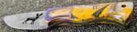 Custom Fixed Blade Knife with Multicolor Resin/Wood Handle and Damascus Blade - 3
