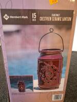 Member's Mark Crestview Ceramic Lantern Cabernet 15" Ceramic Indoor/Outdoor, Orig Box, kids suitcase, kids ride on dinosaur - 6