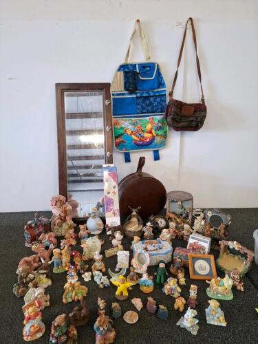 Large Lot Cherished Teddies, Boyd&rsquo;s Bears Figurines, Decor, Mirror, Pendleton Bag, Pooh Organizer