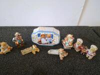 Large Lot Cherished Teddies, Boyd&rsquo;s Bears Figurines, Decor, Mirror, Pendleton Bag, Pooh Organizer - 6