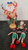 Mixed Christmas Decor Lot &ndash; Nativity Set, Tropical Santa, 29 Pieces, Ceramic & Plush Figures - 4