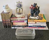Inspirational & Christian Book Lot with Francine Rivers Trilogy, Collectibles & Thomas Kinkade Clock