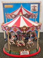 Mixed Collectible & Hardware Lot: LEMAX The Grand Carousel, Set of 2 Coca-Cola Seal Plushies, Ornate Dragon Knife, Lady & The Tramp Plushie Set, Angleable Screwdriver, Regular Screwdriver, Zip ties, Duct Tape, Other Assorted Hardware, Assorted Clamps, Bee - 2