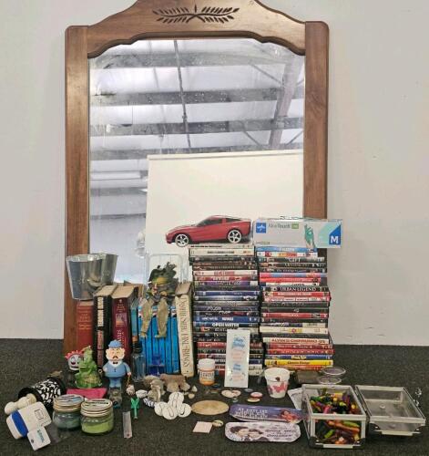(XA) Large Lot: Figurines, Medline Nitrile Gloves M, HP Ink Cartridge, Spice Tins, Novelty Pins, More