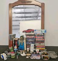 (XA) Large Lot: Figurines, Medline Nitrile Gloves M, HP Ink Cartridge, Spice Tins, Novelty Pins, More