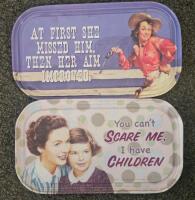 (XA) Large Lot: Figurines, Medline Nitrile Gloves M, HP Ink Cartridge, Spice Tins, Novelty Pins, More - 4