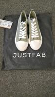 JustFab JEYMI Low-Top Sneakers, Seagrass Green, Size 8, Recycled Canvas